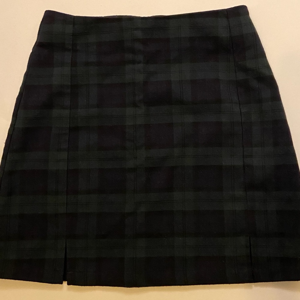 Brandy Melville Green Plaid Cara Mini Skirt